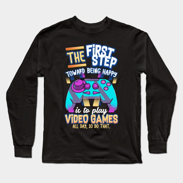 Video Gamer Long Sleeve T-Shirt by thingsandthings